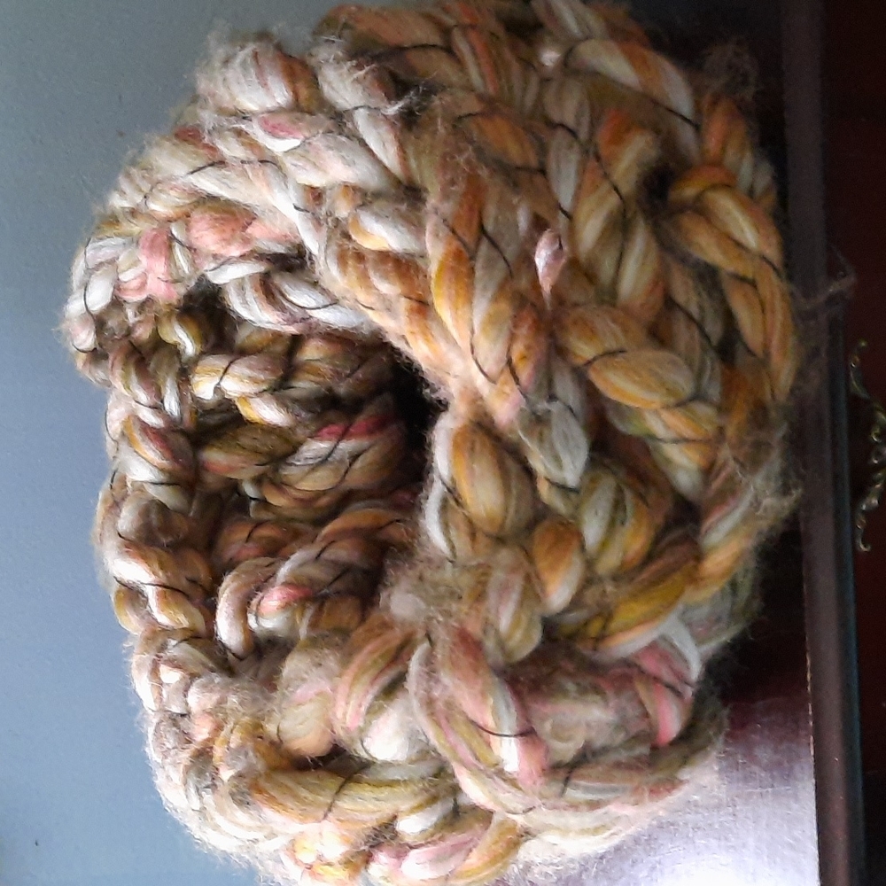 Hand Crochet Infinity Scarf Soft Wool